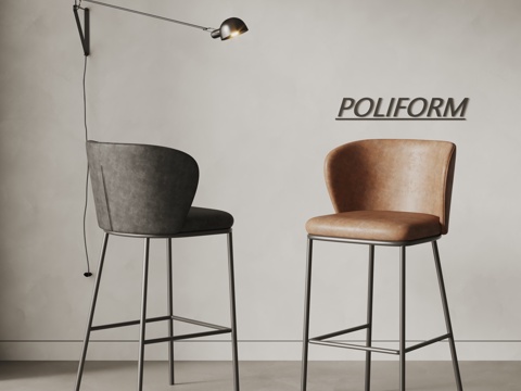  poliform现代吧椅 皮革吧椅3d模型 