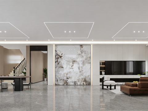  现代家居客厅 去客厅化3d模型 