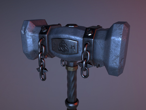  中世纪古锤3d模型 