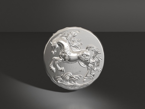  圆形马吊坠3d模型 