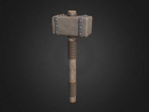  简易旧锤3d模型 