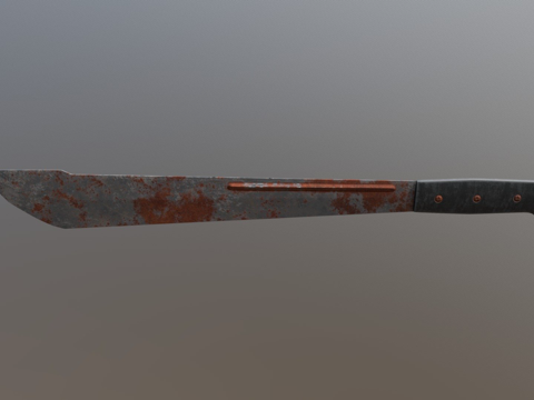  简易砍刀生锈3d模型 