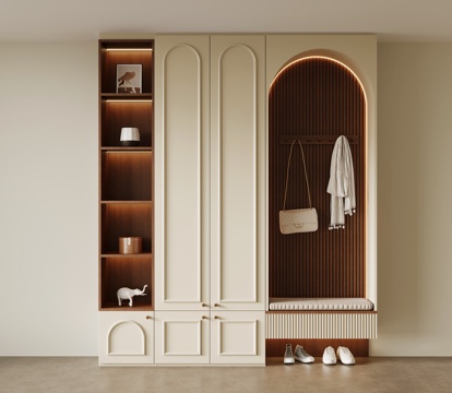 法式中古风鞋柜 入户鞋柜su模型