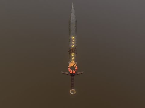  苏尔特烈焰之剑火焰纹理3d模型 