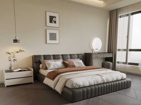  意式卧室3d模型 