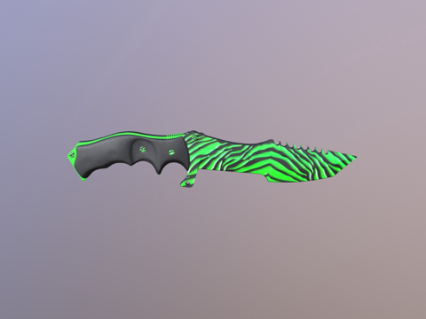  猎人刀擦伤绿3d模型 