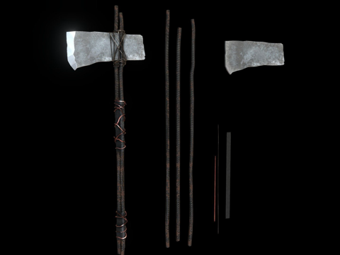  手工金属斧33d模型 