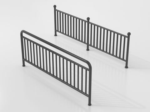 现代围栏护栏 铁艺栏杆 扶手su模型