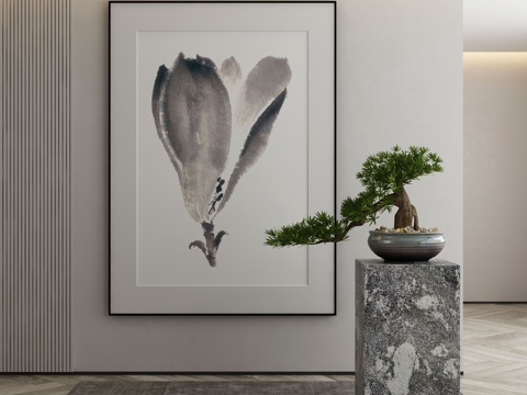  新中式装饰画 挂画3d模型 