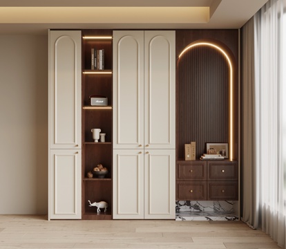 法式中古风鞋柜 入户鞋柜su模型