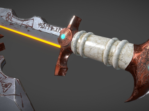  匈奴刀概念3d模型 