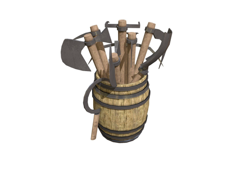  农耕工具套装3d模型 