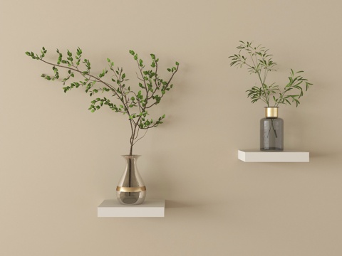 现代花瓶 绿植 盆栽 摆件su模型