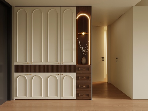 法式中古风鞋柜 入户鞋柜su模型