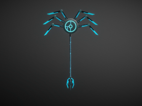  科幻长柄武器3d模型 