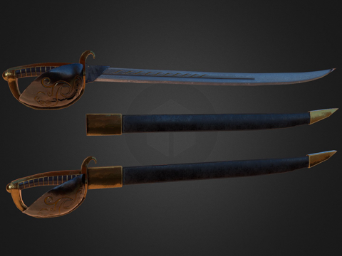  登船弯刀3d模型 