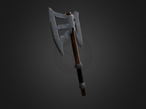  奇幻中世纪斧3d模型 