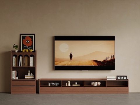  中古风电视柜3d模型 