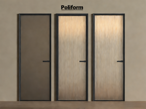  现代玻璃单开门 长虹玻璃单开门 磨砂玻璃单开门 厨卫门3d模型 