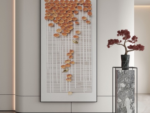  新中式装饰画 挂画3d模型 