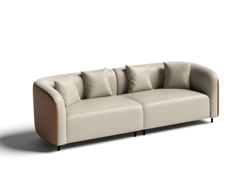  三人沙发3d模型 