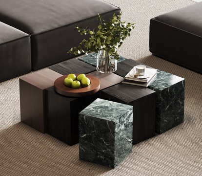  现代意式茶几su模型 