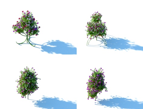  现代吊篮 花篮 花架 花盆3d模型 