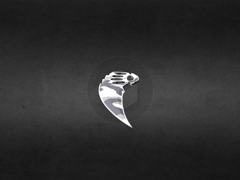  指节刀白色迷彩爪刀天空3d模型 