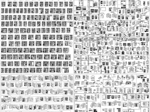 全屋定制CAD图库衣柜书柜家具素材cad施工图