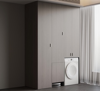  现代阳台柜 洗衣机柜3d模型 