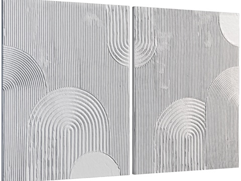  浮雕石膏墙饰板 日本系列3d模型 