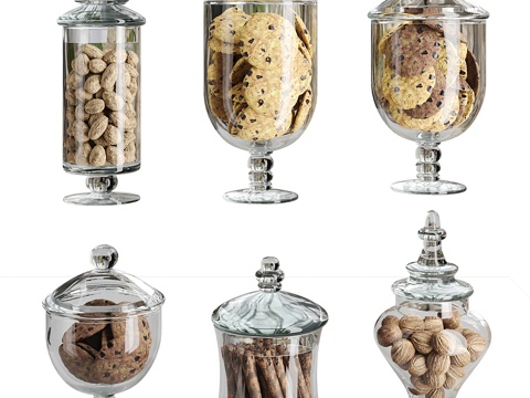  储物罐饼干3d模型 