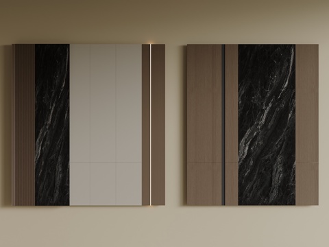 现代别墅背景墙su模型