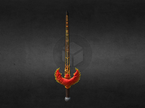  低多边形凤凰剑3d模型 