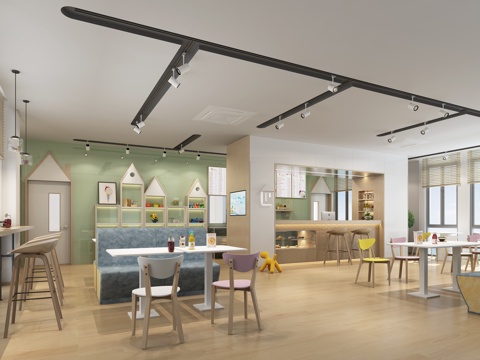  现代儿童茶餐厅3d模型 