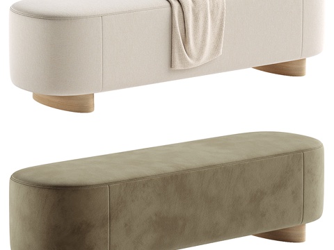  现代Teo布艺长凳3d模型 