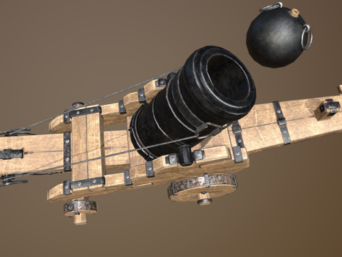  迫击炮 大炮3d模型 