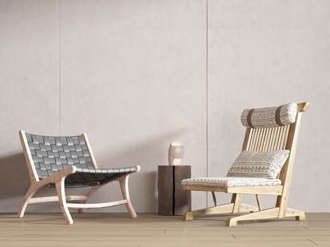  中古风躺椅 休闲椅3d模型 