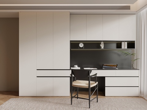  现代衣柜 书桌柜3d模型 