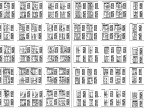  全屋定制图纸衣柜书柜家具剖面详图节点大样图CAD素材图库cad施工图 