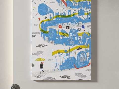  现代，简约，抽象，装饰画3d模型 