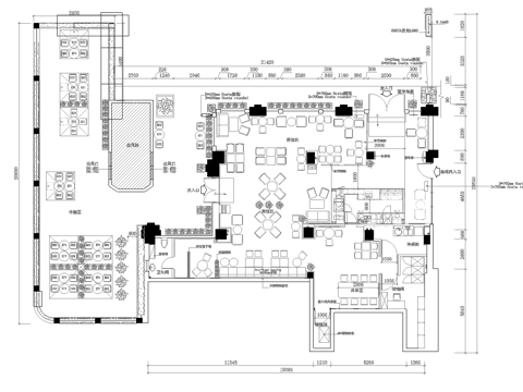 露营风西餐厅 最新平面施工图合集cad施工图