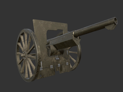  普托1897型75毫米3d模型 