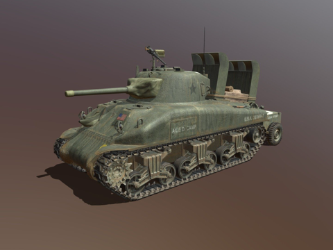  M4A1谢尔曼副官3d模型 