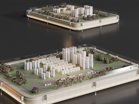  现代售楼沙盘平面3d模型 