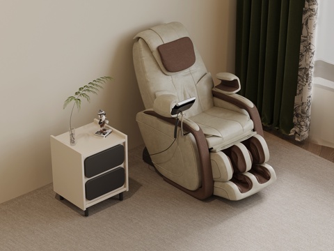  现代按摩椅 皮革椅3d模型 