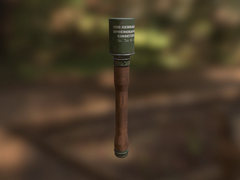  M24木柄手榴弹3d模型 