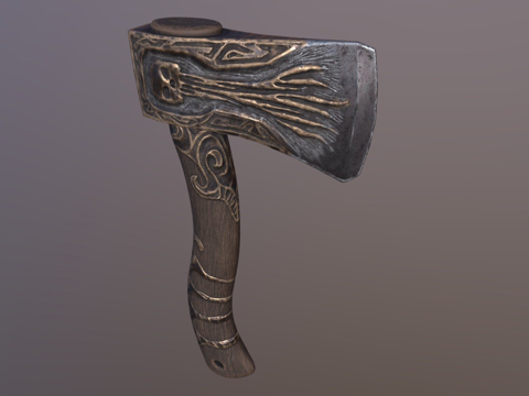  诅咒财宝手斧3d模型 