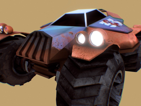  游戏艺术怪兽卡车3d模型 