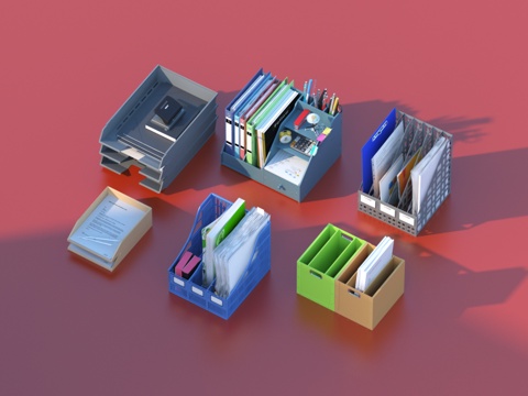  文件夹 文具 办公用品 学习用品3d模型 